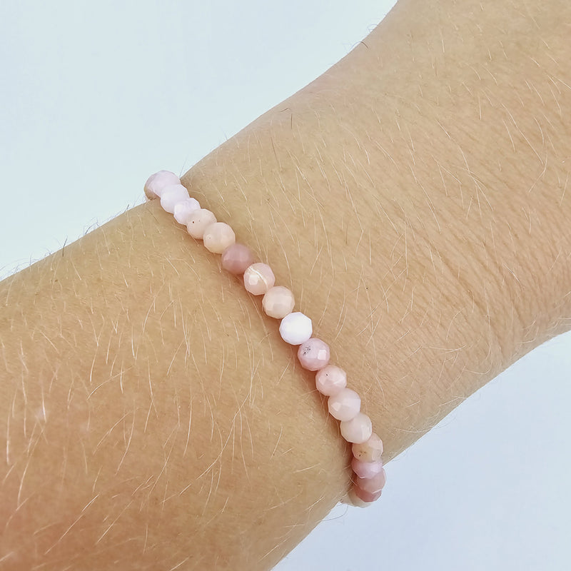 Roze Andesopaal armband (facet)